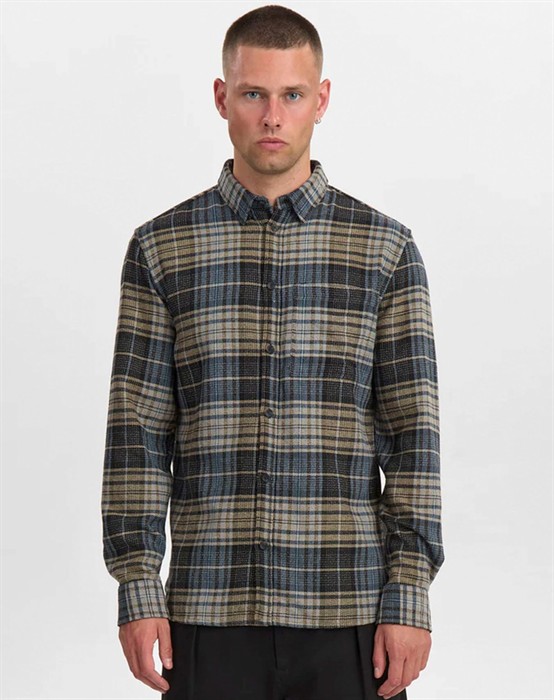 AKKonrad Structure Skjorte - Blue Indigo